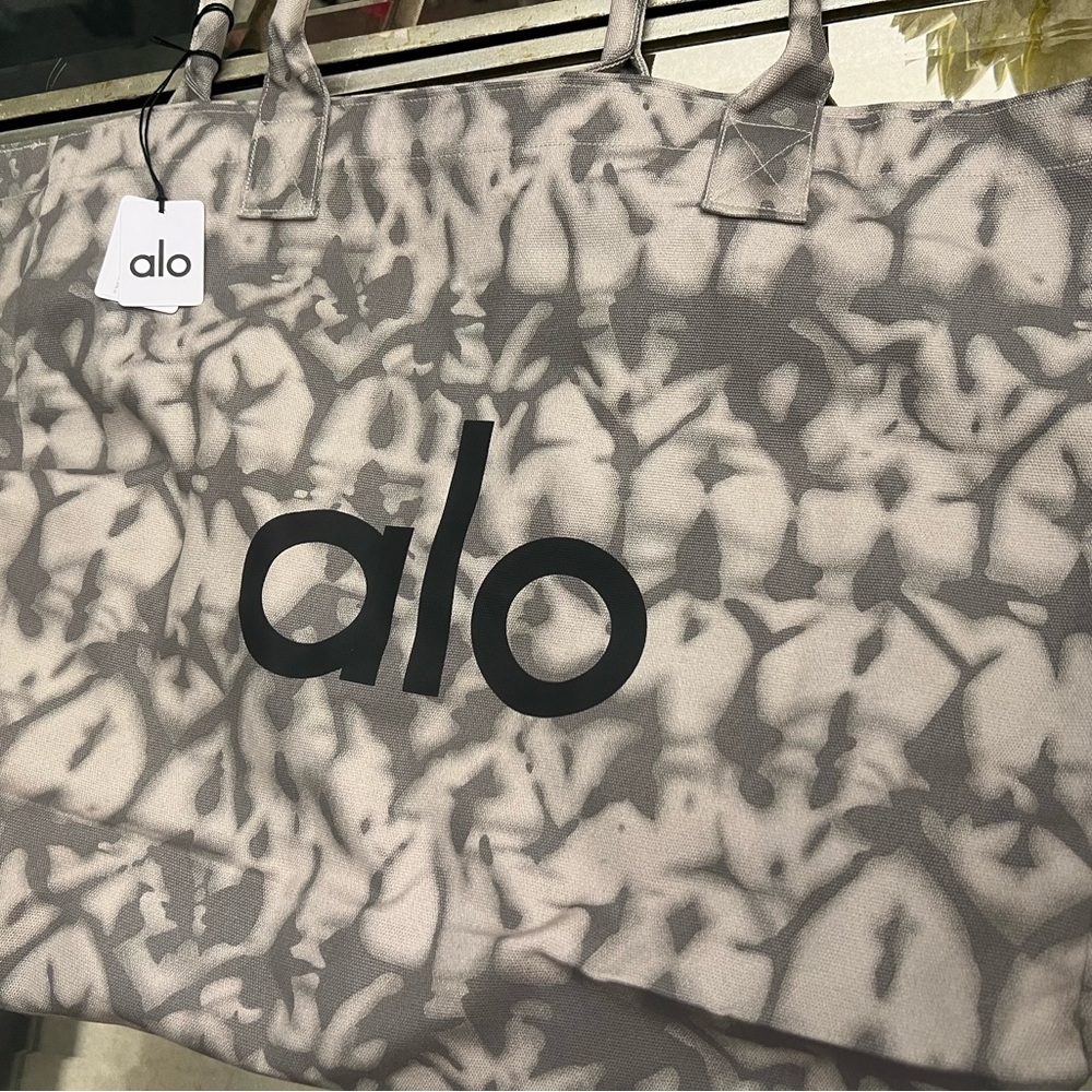 Alo Gray and Black Tote Bag